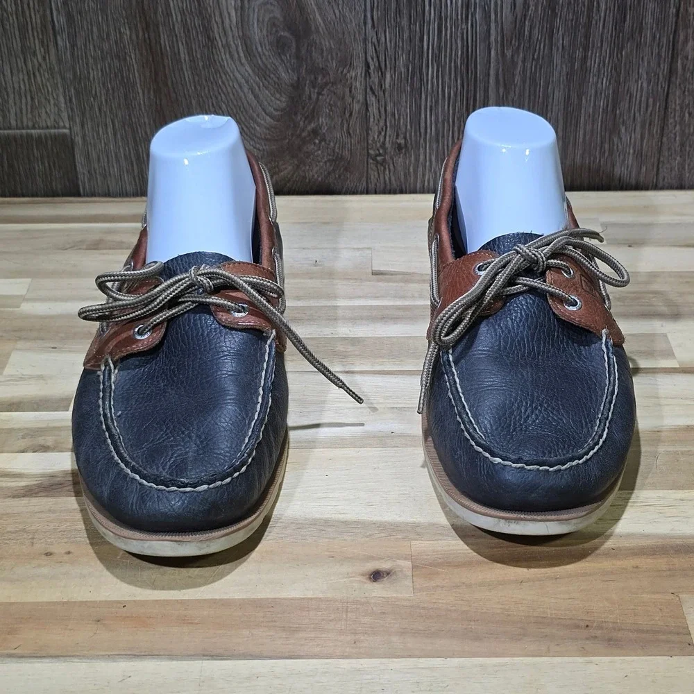 Sperry Top-Sider Billfish 3-Eye Boat Shoe‎ Men 11M Navy Brown Leather